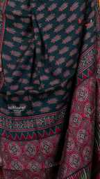Dark Green Chanderi Silk Saree with Kalamkari Art Prints | Classic Ethnic Wear Saree | Vayyaarie Sarees
