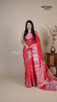 Red Raw Mango Fancy Saree for Festive Wear