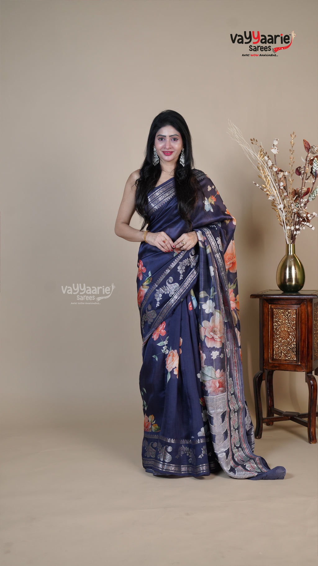 Blue Raw Mango Fancy Saree for Wedding Wear