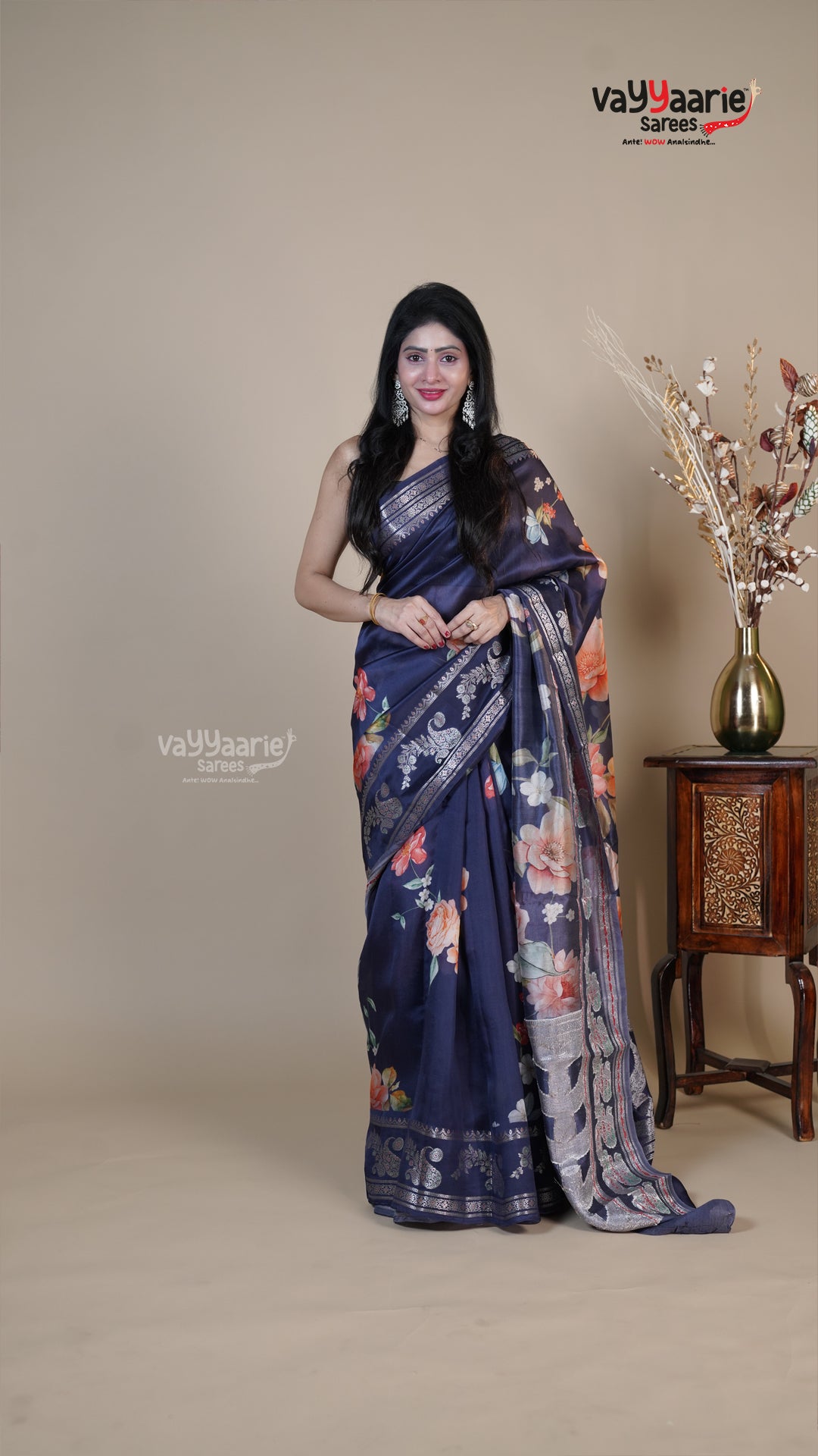 Blue Raw Mango Fancy Saree for Wedding Wear