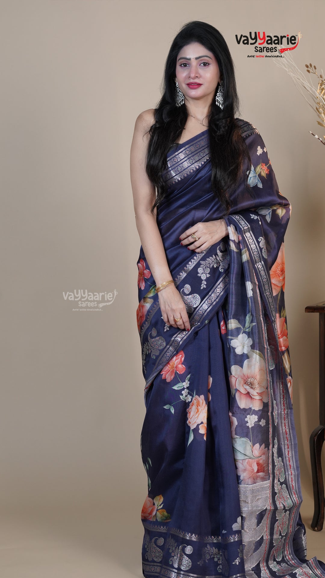Blue Raw Mango Fancy Saree for Wedding Wear