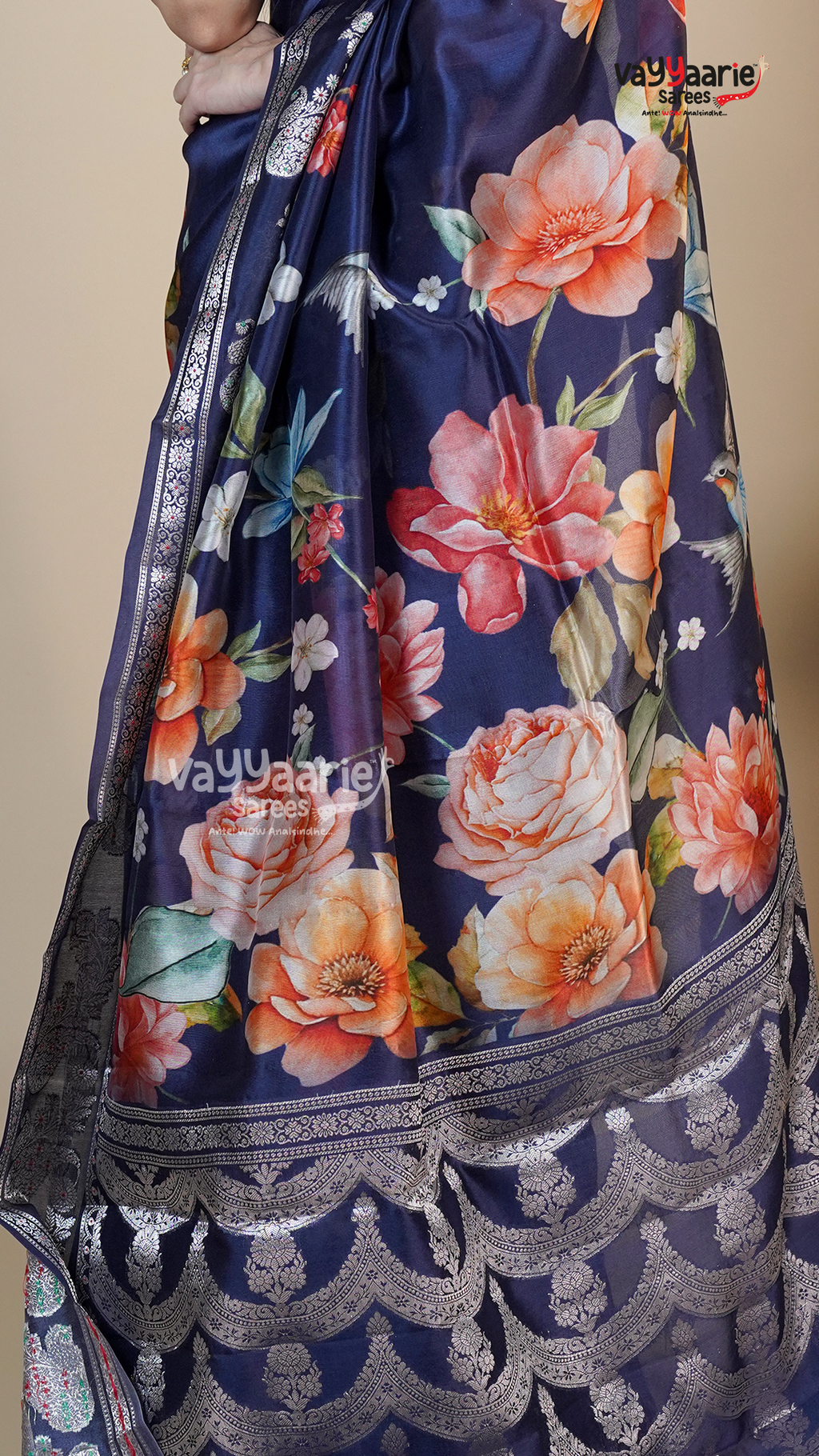 Blue Banaras Mango Fancy Saree for Wedding Wear
