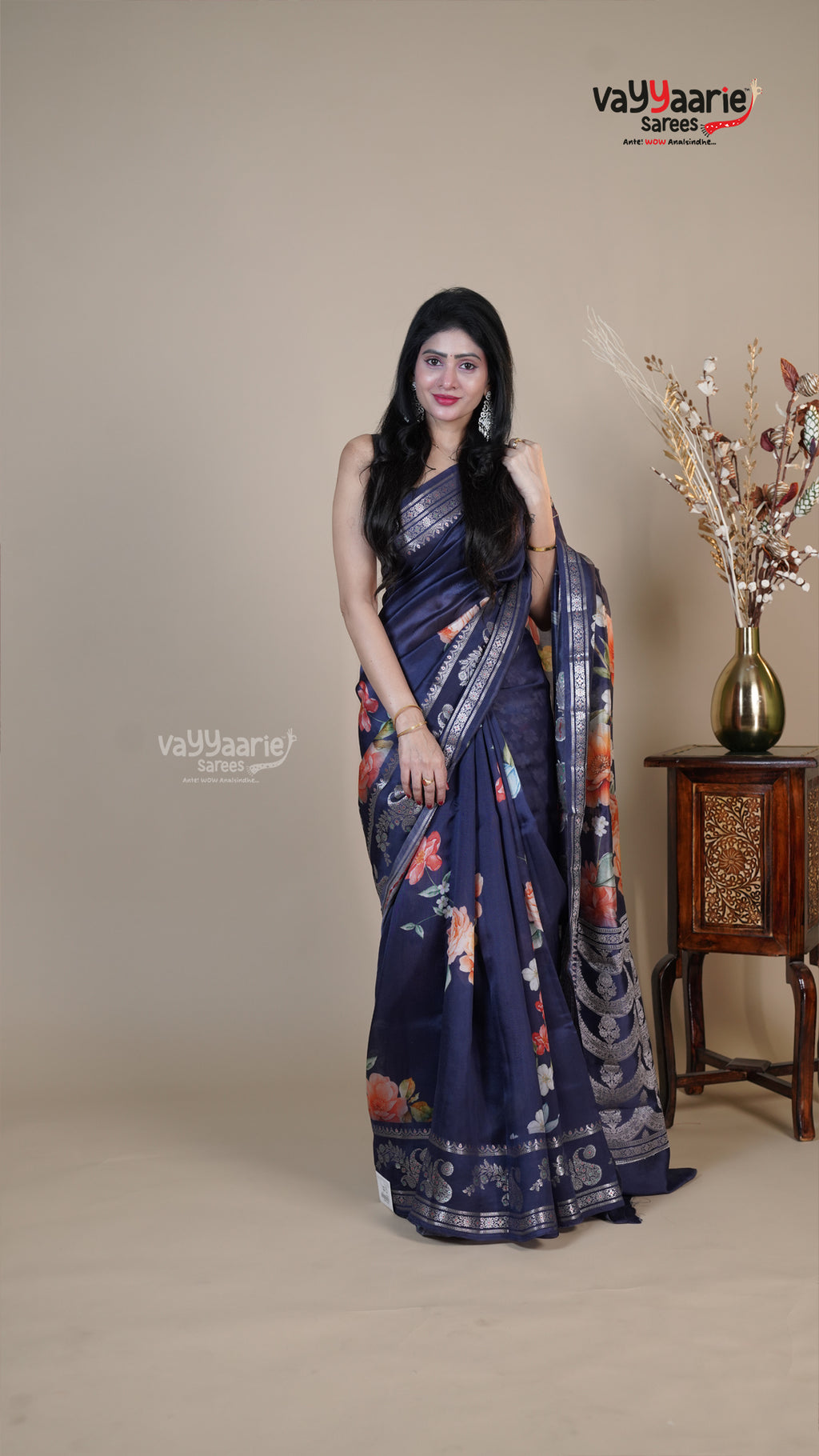 Blue Raw Mango Fancy Saree for Wedding Wear