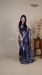 Blue Raw Mango Fancy Saree for Wedding Wear