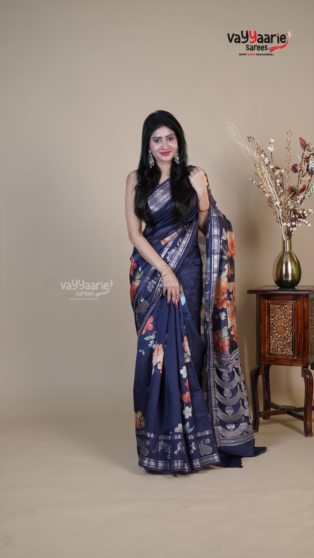 Blue Raw Mango Fancy Saree for Wedding Wear