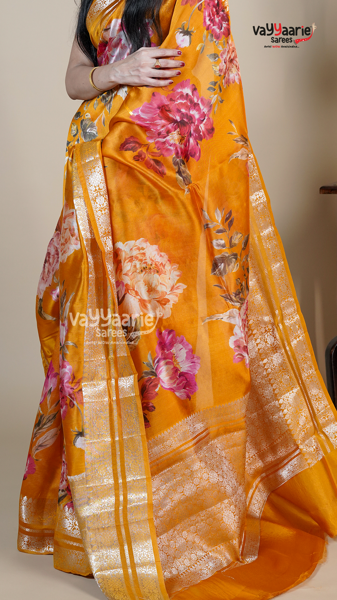 Gold Banaras Mango Fancy Saree for Occasion Wear