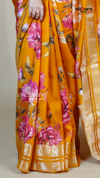 Gold Banaras Mango Fancy Saree for Occasion Wear
