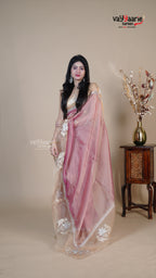 Pink Organza Fancy Saree for Social Gatherings
