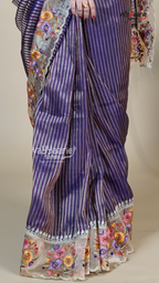 Violet Organza Fancy Saree for Festive Gifting