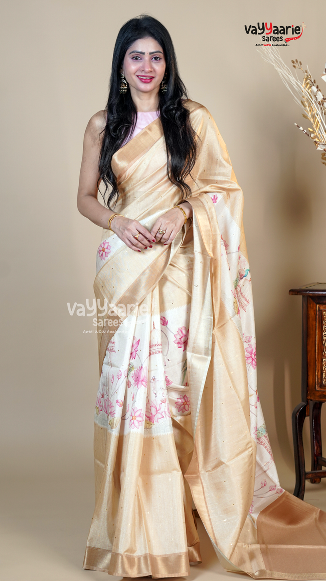 Multi Colour Dola Silk Fancy Saree for Gifting Hover Image