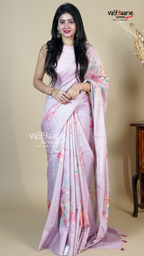 Multi Colour Tusser Fancy Saree for Sangeet Nights