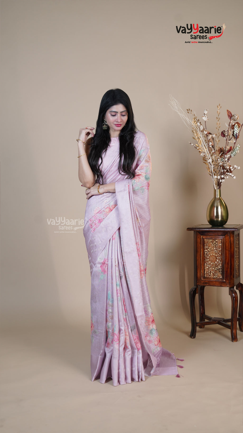 Multi Colour Tusser Fancy Saree for Sangeet Nights