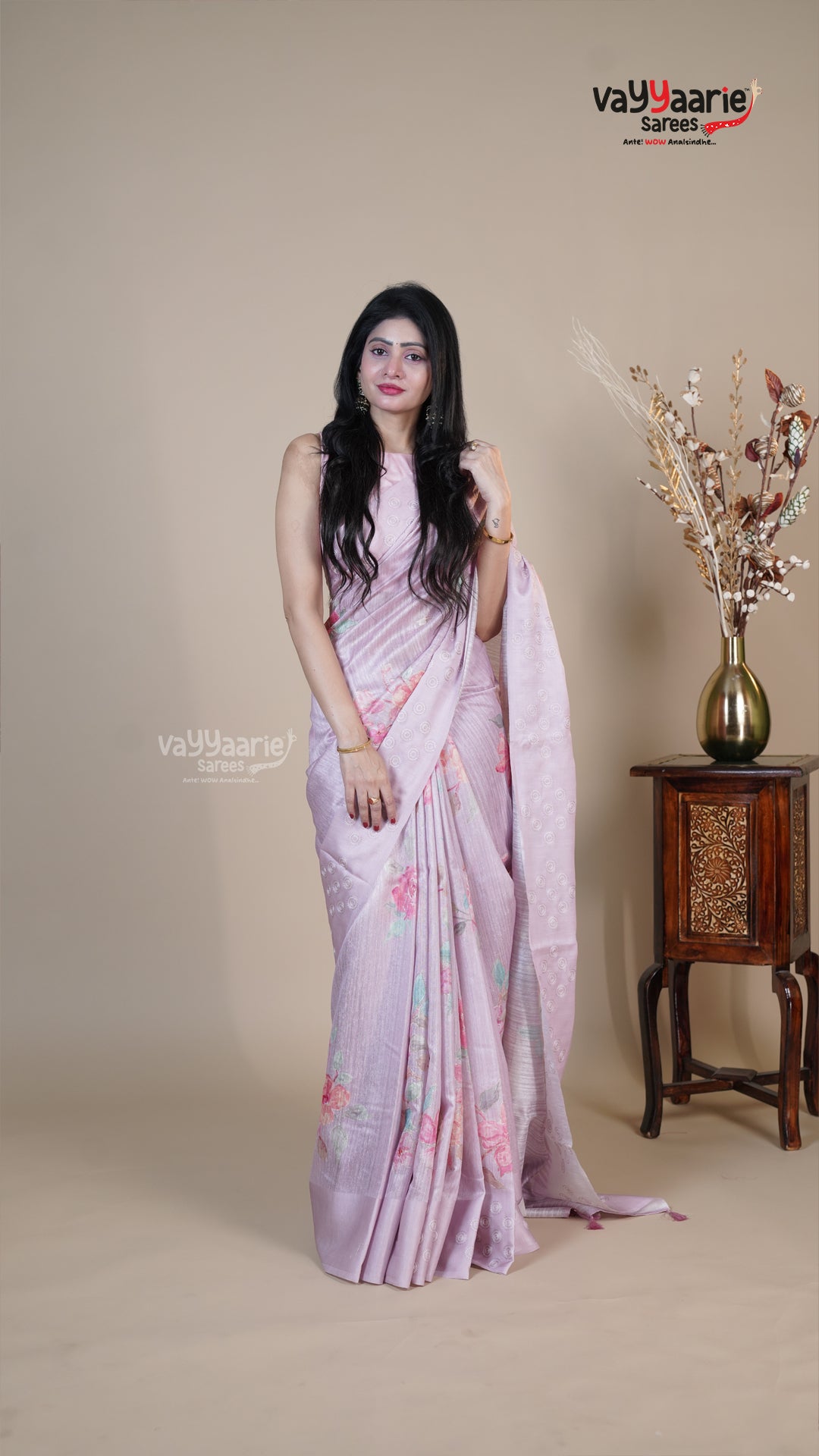 Multi Colour Tusser Fancy Saree for Sangeet Nights