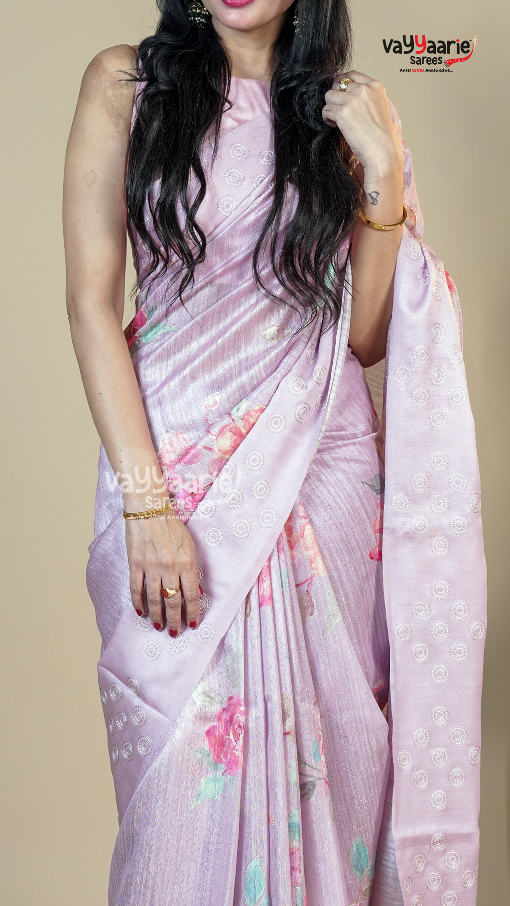 Multi Colour Tusser Fancy Saree for Sangeet Nights