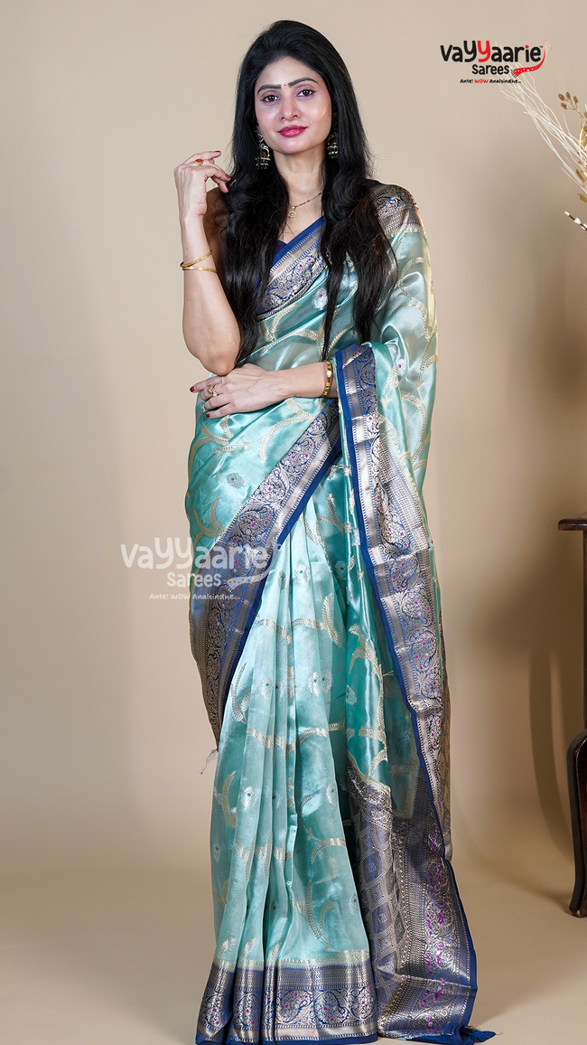 Multi Colour Chiniya Silk Fancy Saree for Cultural Events Hover Image