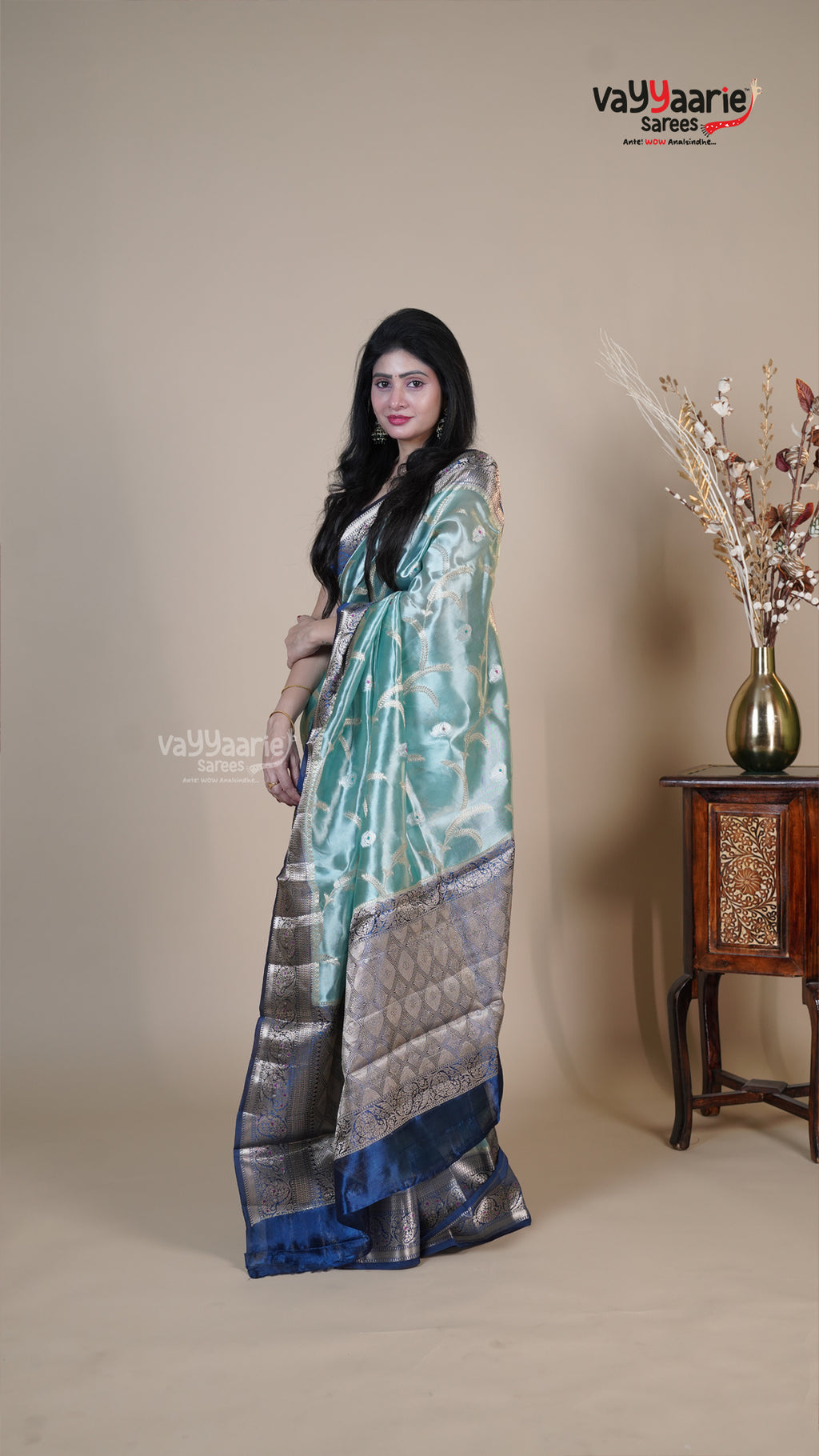 Multi Colour Chiniya Silk Fancy Saree for Cultural Events