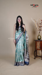 Multi Colour Chiniya Silk Fancy Saree for Cultural Events