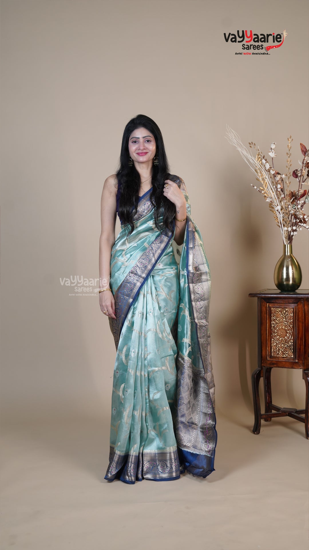 Multi Colour Chiniya Silk Fancy Saree for Cultural Events