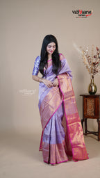 Lavender Kuppadam Handloom Saree for Ethnic Wear