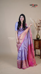 Lavender Kuppadam Handloom Saree for Ethnic Wear