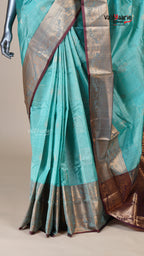 Sea Green Kuppadam Handloom Saree for Day Events