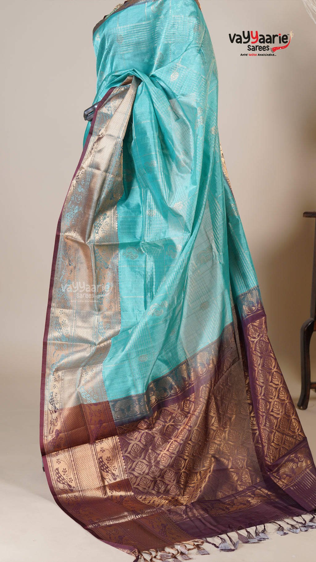 Sea Green Kuppadam Handloom Saree for Day Events