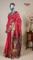 Red Kuppadam Handloom Saree for Special Occasions