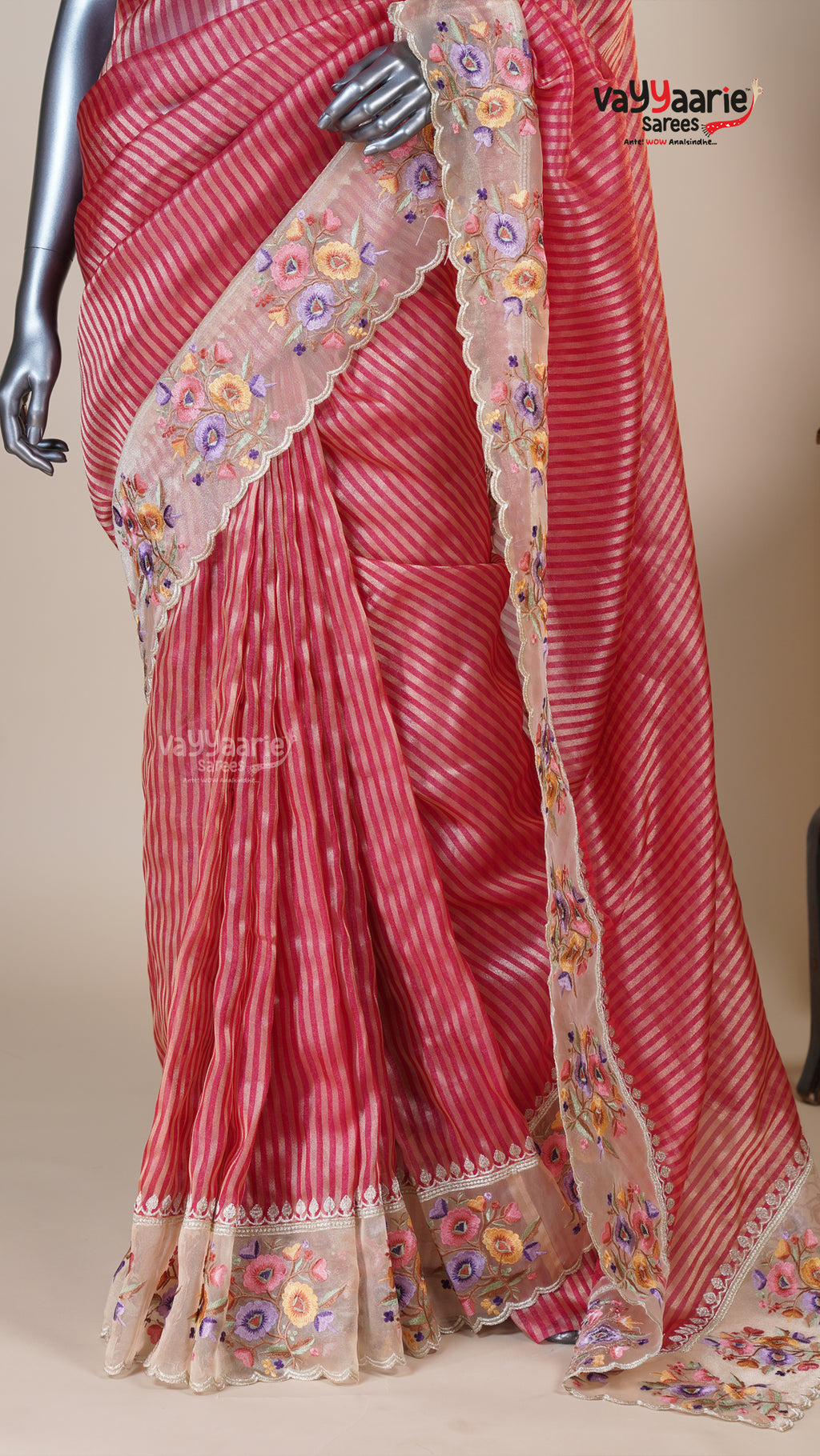 Maroon Organza Fancy Saree for Wedding Functions