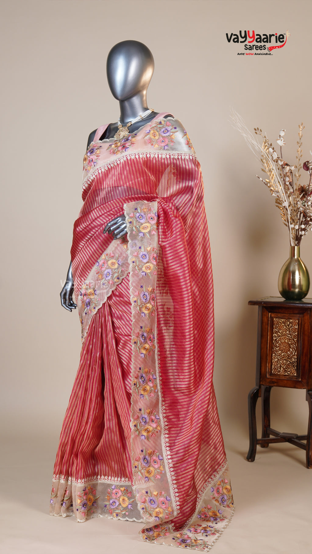 Maroon Organza Fancy Saree for Wedding Functions