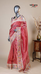 Maroon Organza Fancy Saree for Wedding Functions