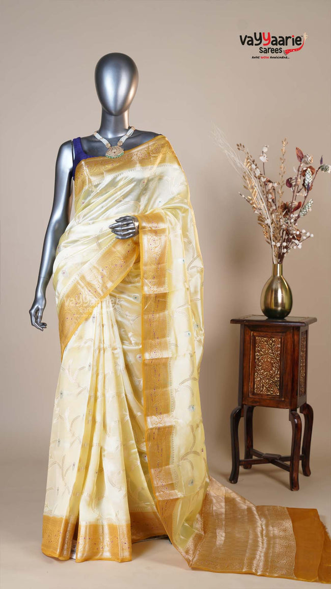 Multi Colour Chiniya Silk Fancy Saree for Ceremonial Wear Hover Image