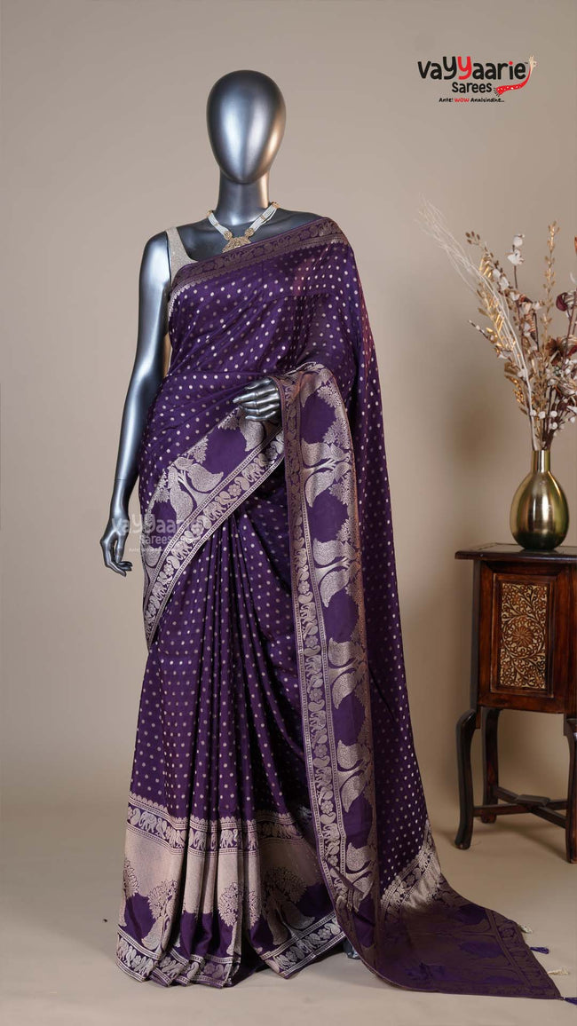 Violet Dola Silk Fancy Saree for Office Events Hover Image