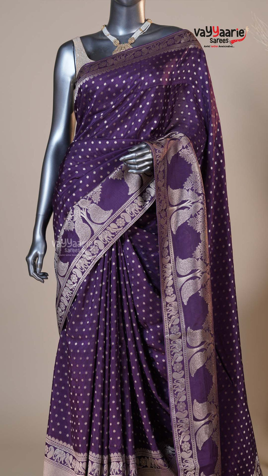 Violet Dola Silk Fancy Saree for Office Events