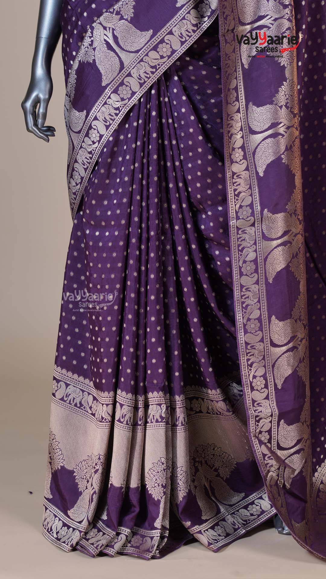 Violet Dola Silk Fancy Saree for Office Events