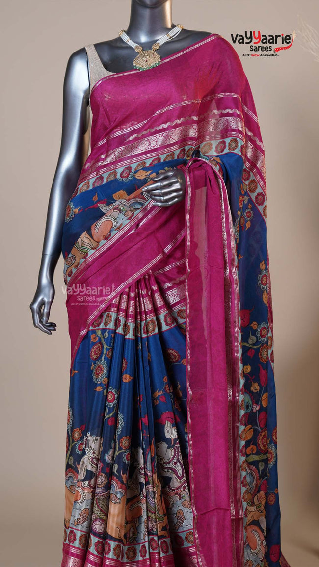 Multi Colour Georgette Fancy Saree for Engagements Main Image