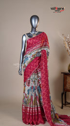 Multi Colour Georgette Fancy Saree for Anniversary Gifting