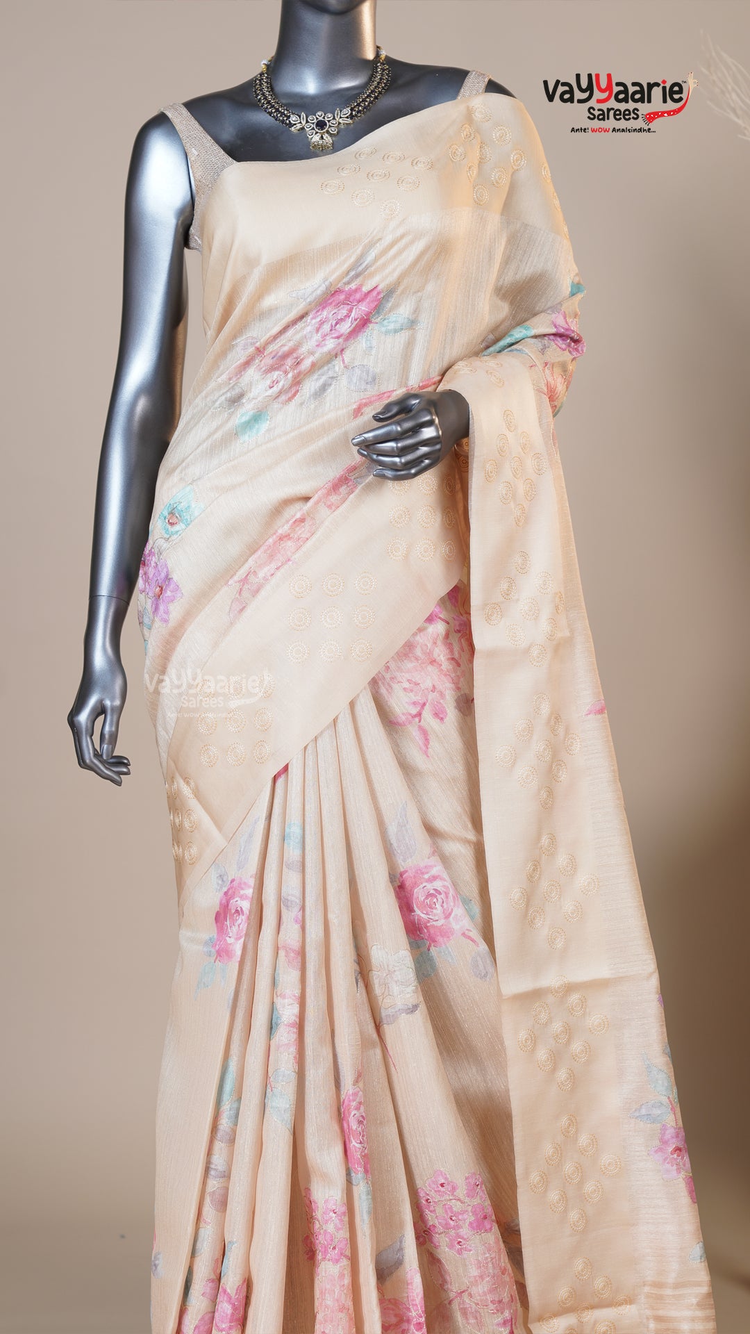 Multi Colour Tusser Fancy Saree for Temple Visits