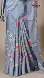 Multi Colour Tusser Fancy Saree for Traditional Gifting