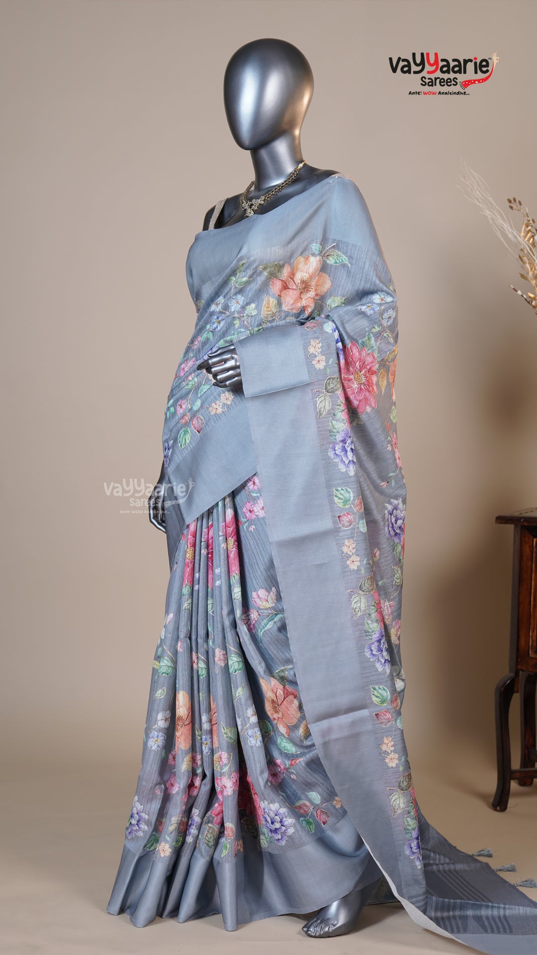 Multi Colour Tusser Fancy Saree for Traditional Gifting
