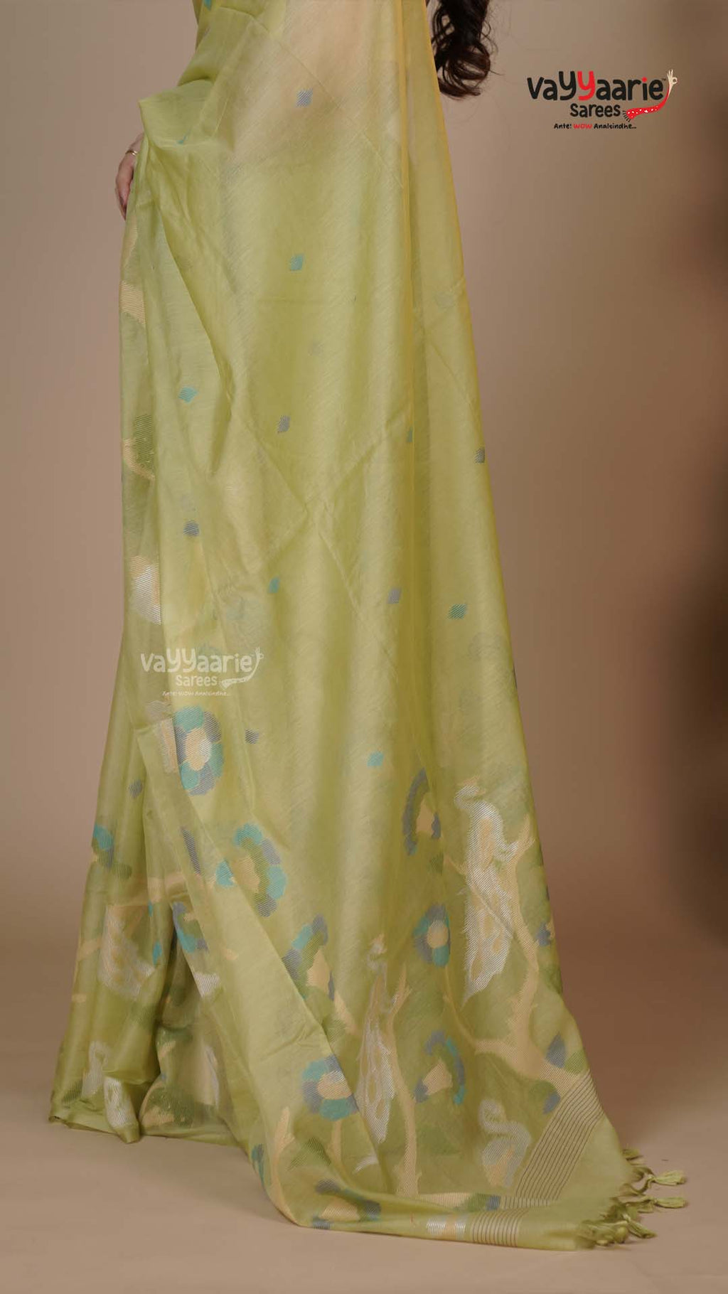 Pista Green Linen Silk Handloom Saree for Festive Gifting