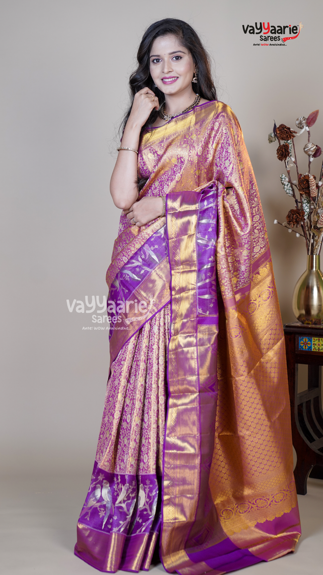 Purple DMM Pattu Traditional Saree for Casual Occasions Hover Image