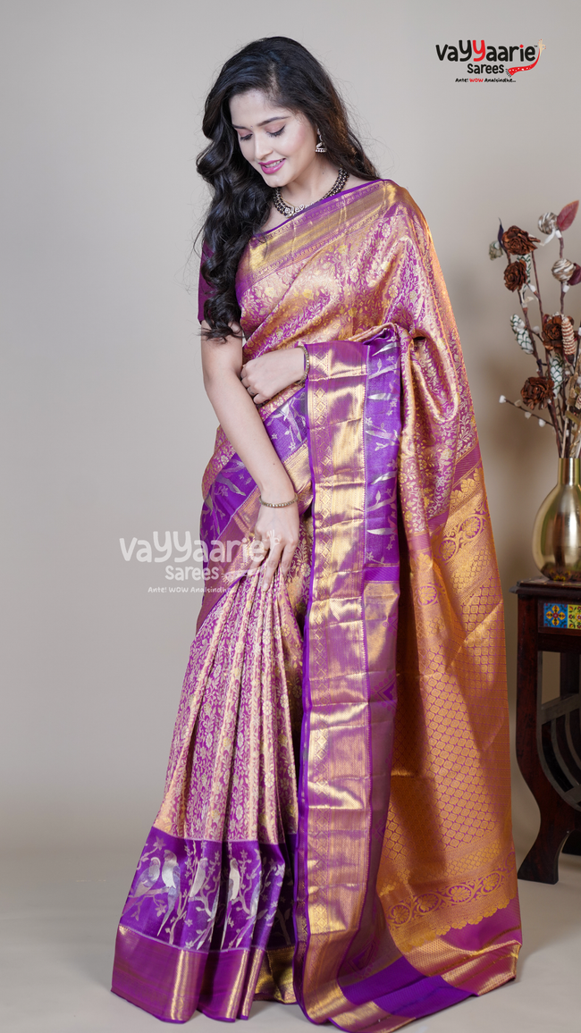 Purple DMM Pattu Traditional Saree for Casual Occasions Main Image