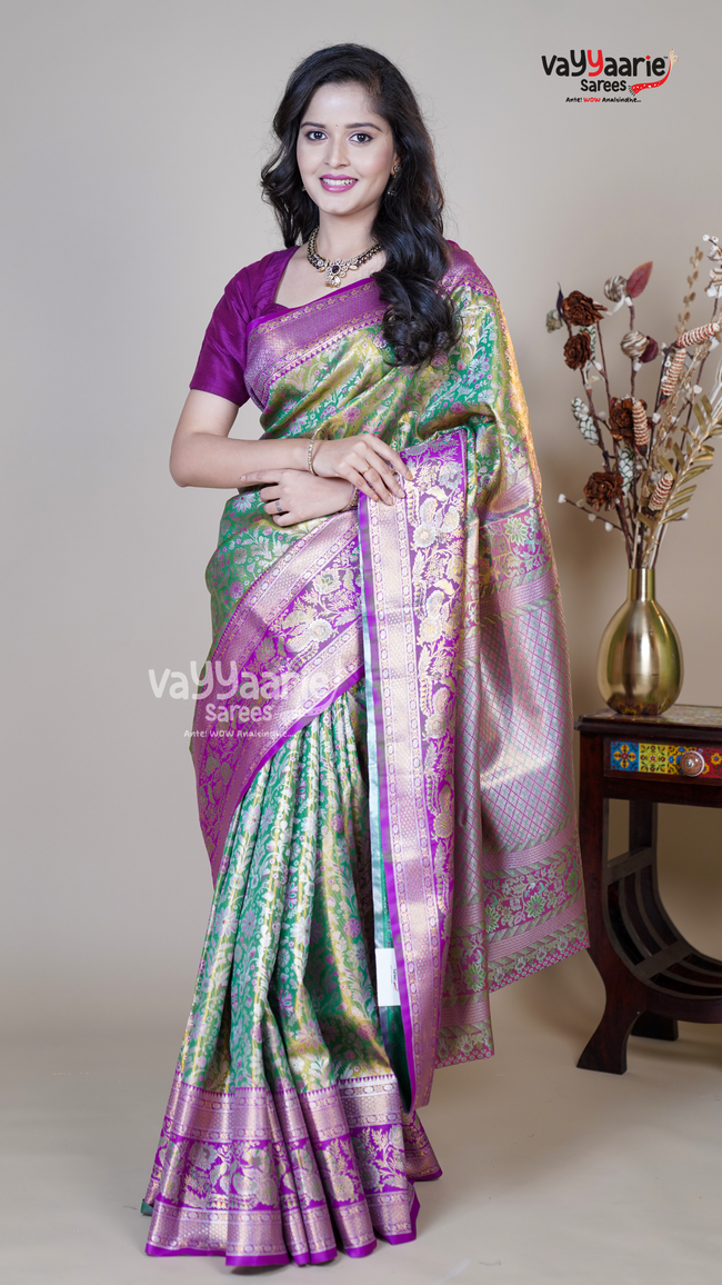 Multi Colour DMM Pattu Traditional Saree for Gatherings Hover Image