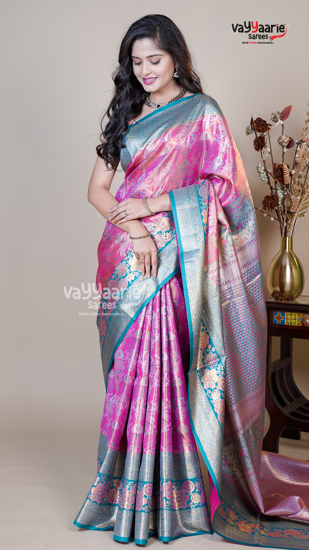 Multi Colour DMM Pattu Traditional Saree for Sangeet Nights