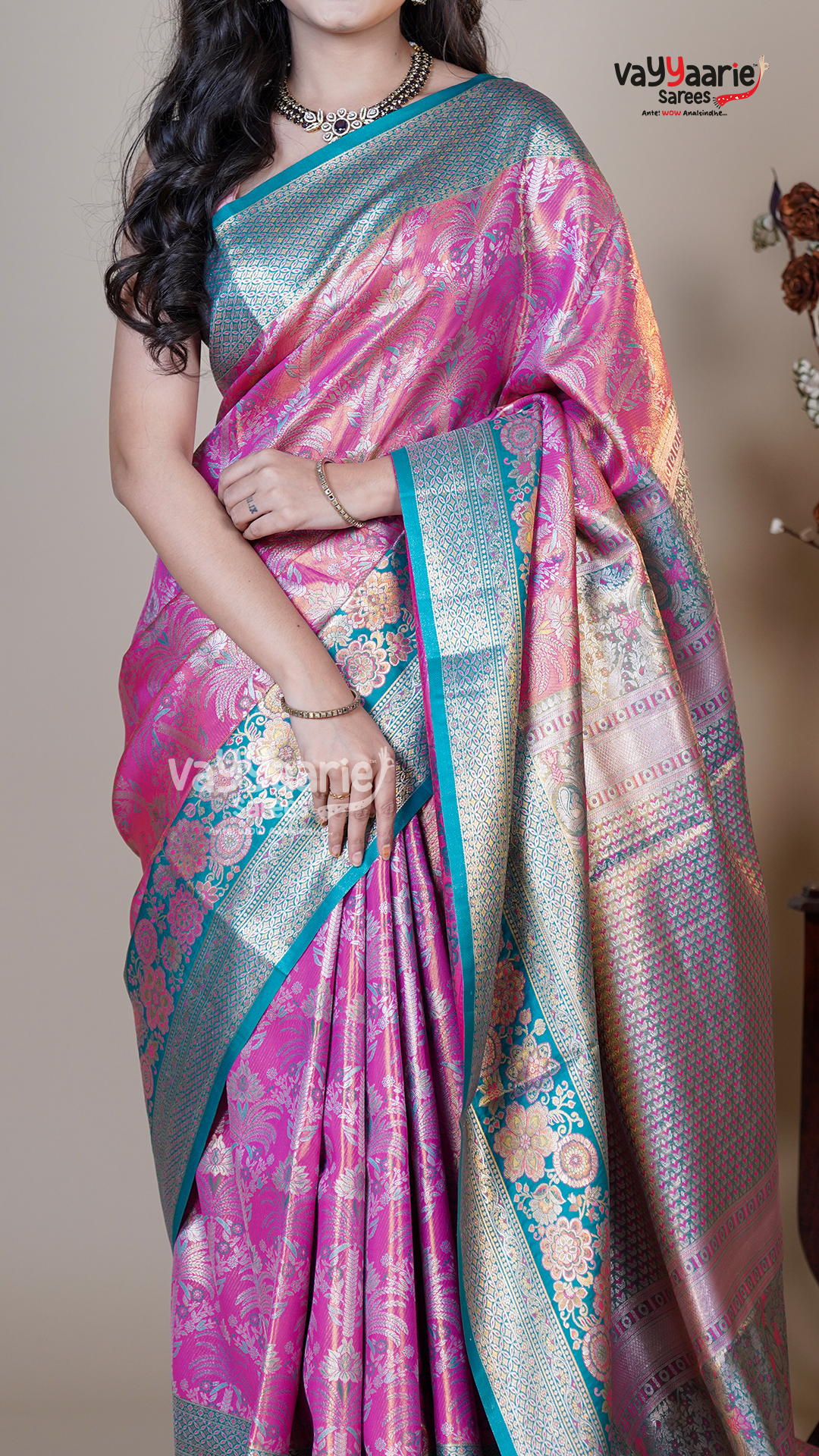 Multi Colour DMM Pattu Traditional Saree for Sangeet Nights