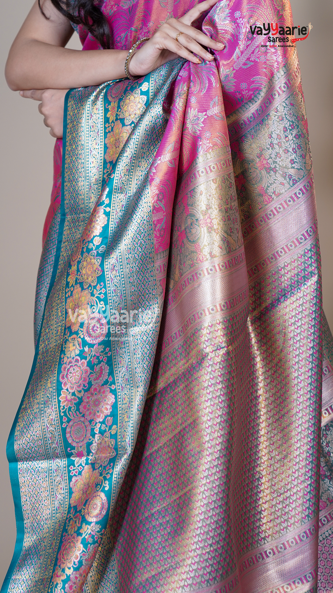 Multi Colour DMM Pattu Traditional Saree for Sangeet Nights