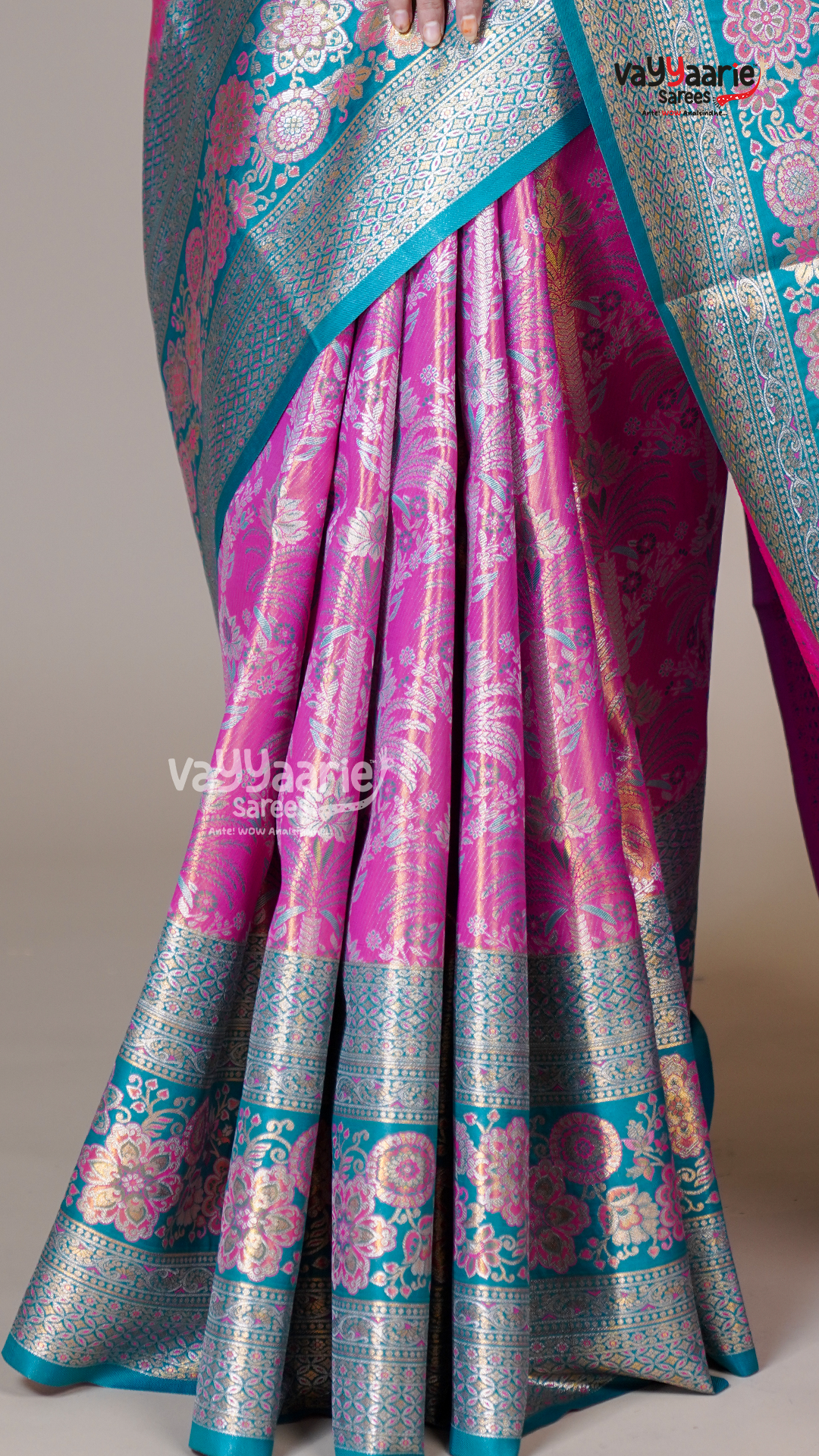 Multi Colour DMM Pattu Traditional Saree for Sangeet Nights