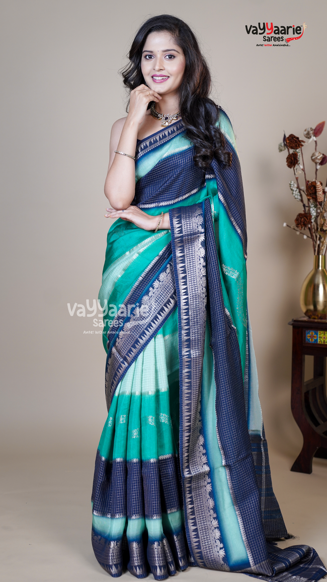 Blue Georgette Fancy Saree for Sangeet Nights Hover Image