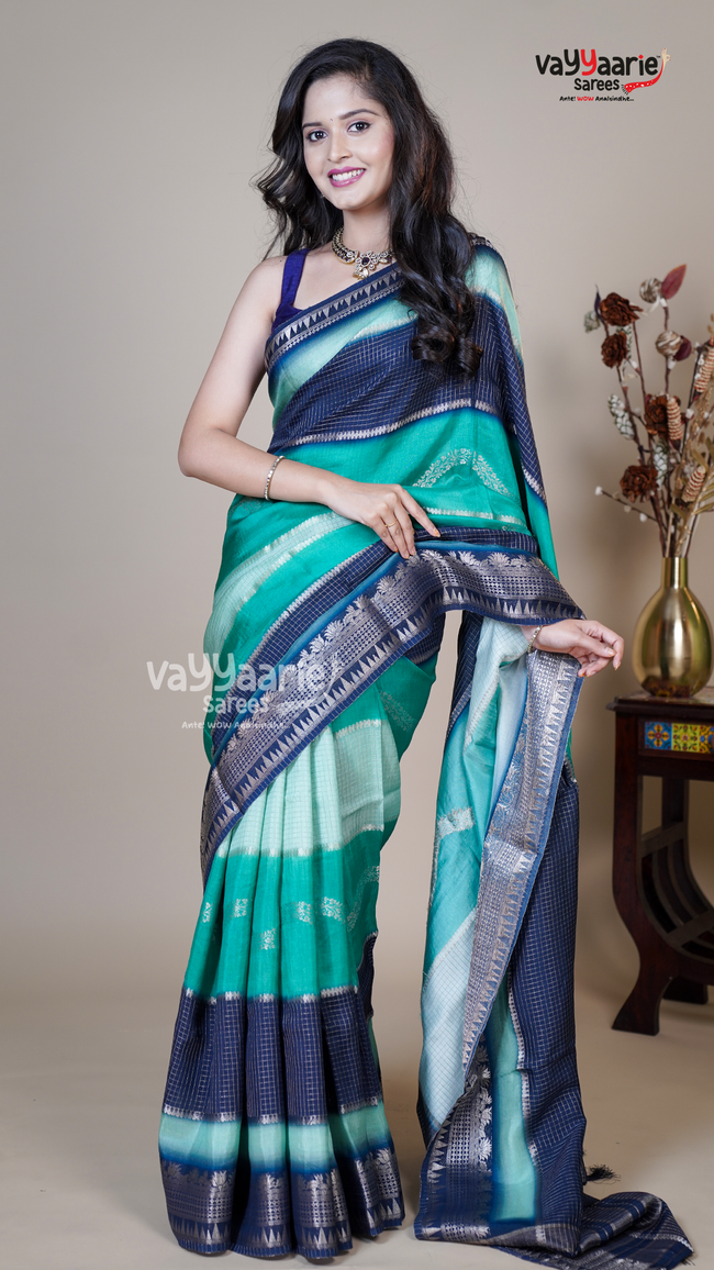 Blue Georgette Fancy Saree for Sangeet Nights Main Image