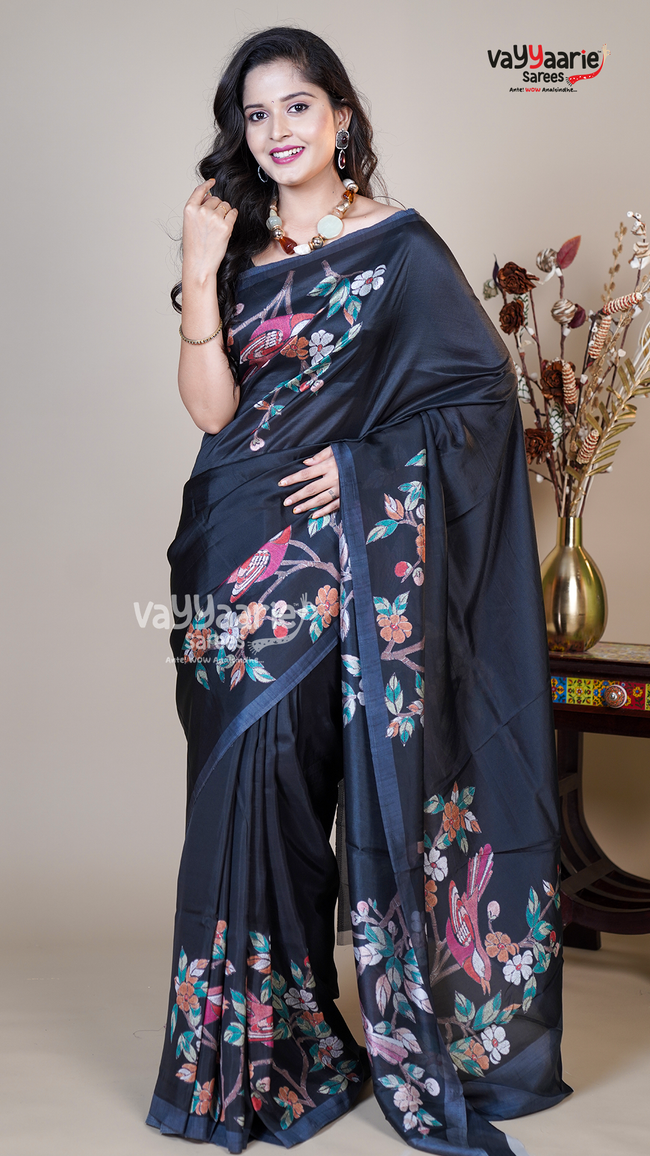 Black Banaras Mango Fancy Saree for Anniversary Gifting Hover Image